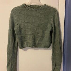 Green Cropped Sweater